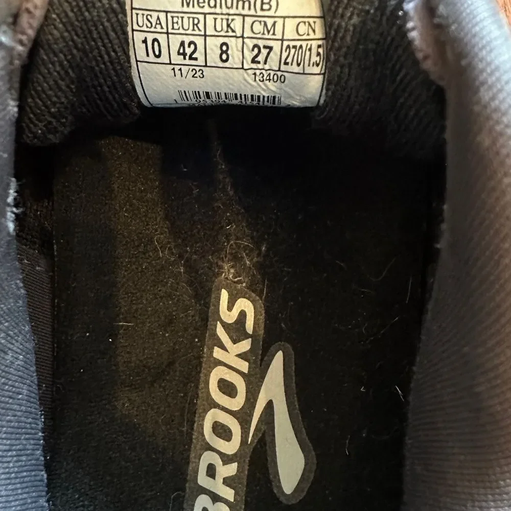 Brooks Men's Ghost 16 2E  Black/Gray/White Running Shoes Size 10